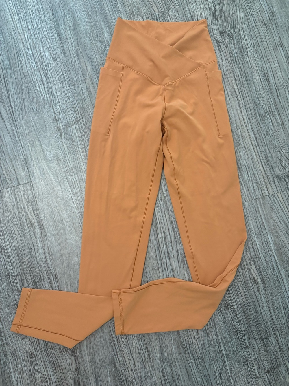AERIE OFFLINE Womens Crossover Tights Leggings 7/8 HI Rise Orange Small